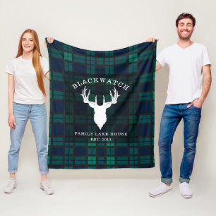 Couverture Polaire Tartan élégant Blackwatch plaid rustique