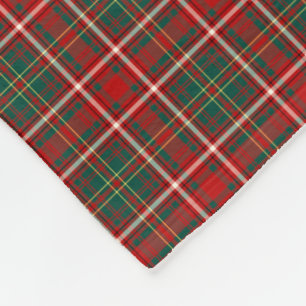 Couverture Polaire Tartan gris rouge, vert et blanc
