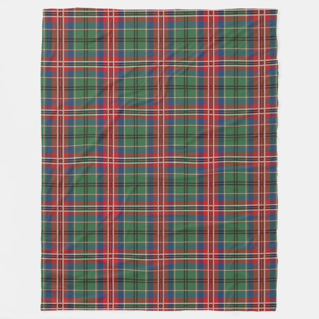 Couverture Polaire Tartan MacCulloch Plaid Rouge Bleu Vert Plaid (Devant)