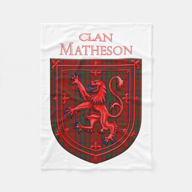 Couverture Polaire Tartan Matheson écossais Lion Rampant (Devant)
