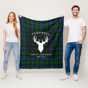 Couverture Polaire Tartan Militaire Clan Campbell Plaid Rustique