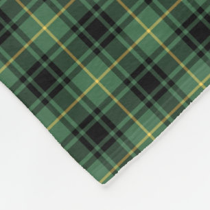 Couverture Polaire Tartan noir et vert de clan de MacArthur