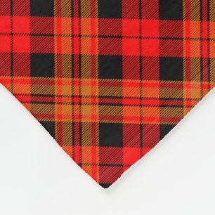 Couverture Polaire Tartan noir rouge orange