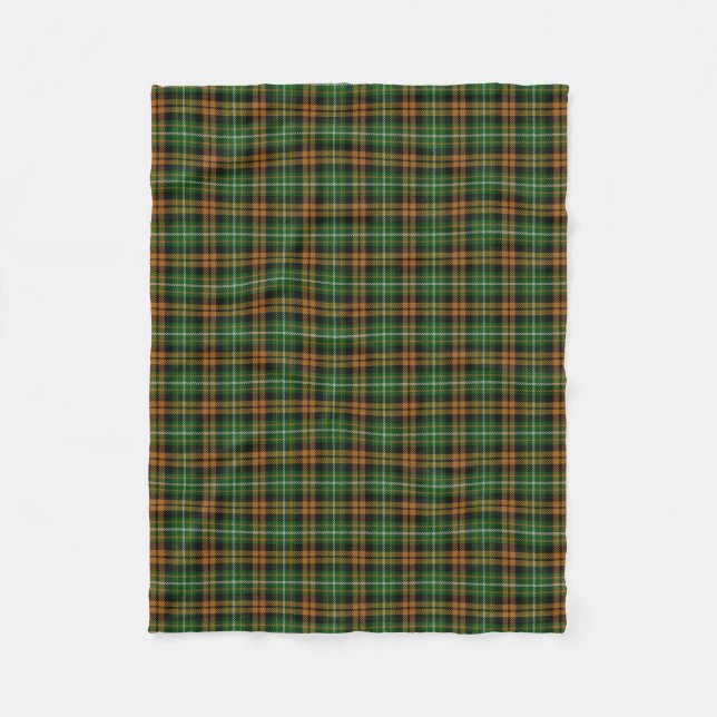 Couverture Polaire Tartan orange de chasse de Ramsay Ramsey de clan (Devant)