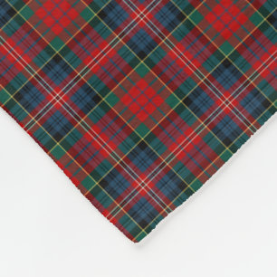 Couverture Polaire Tartan rouge, bleu, et vert de clan de MacPherson