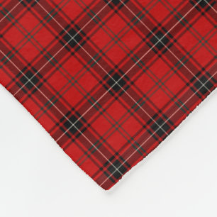 Couverture Polaire Tartan rouge et noir de clan de Wemyss