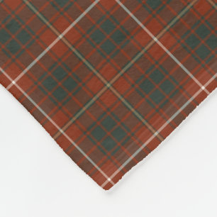 Couverture Polaire Tartan rouge et vert de clan de Bruce