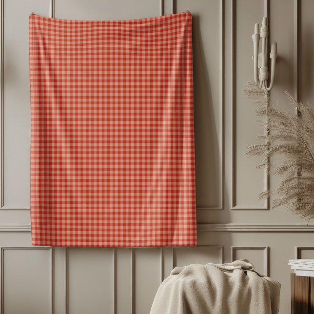 Couverture Polaire Tartan rouge festif À damiers Noël (Festive Red Tartan Plaid Checkered Christmas Fleece Blanket)