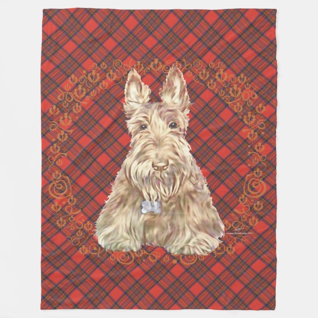 Couverture Polaire Tartan Scottie Blé (Devant)