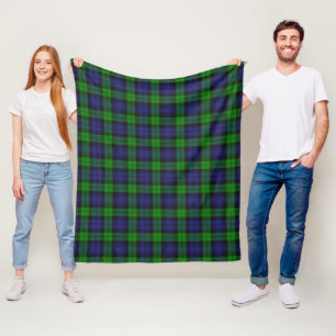 Couverture Polaire Tartan Traditionnel Noir de Surveillance du Clan C