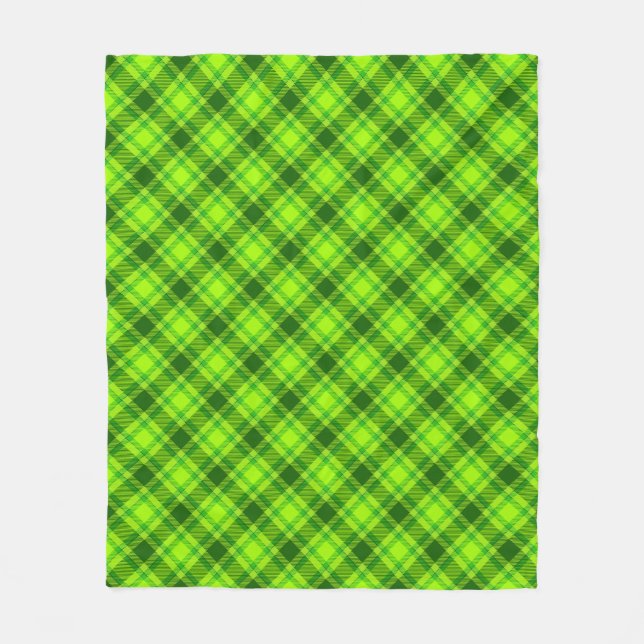 Couverture Polaire Tartan vert À damiers Motif plaid-57578 (Devant)