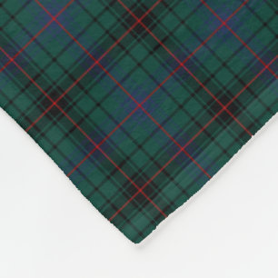 Couverture Polaire Tartan vert-foncé de Davidson de clan