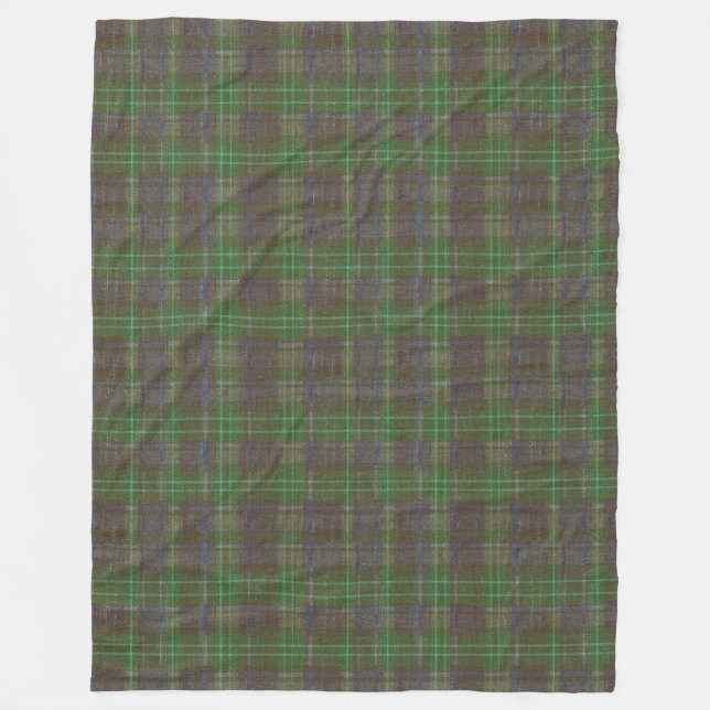 Couverture Polaire Tartan Vert Forêt Cabine (Devant)