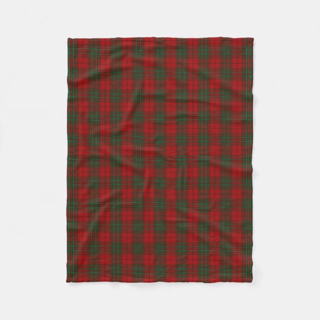 Couverture Polaire Tartan vert rouge de clan de Cummings écossais de (Devant)