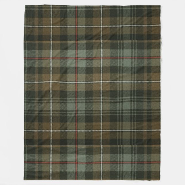 Couverture Polaire Tartan vert terre et Brown (Devant)