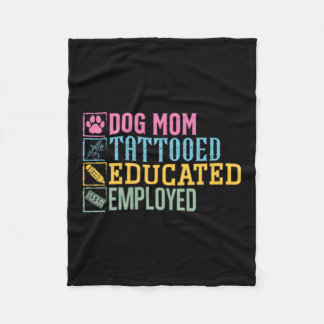 Couverture Polaire Tatouage de maman de chien instruit Employé Amateu