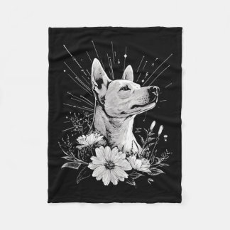 Couverture Polaire Tatouage de style rétro Amoureux des chiens canadi