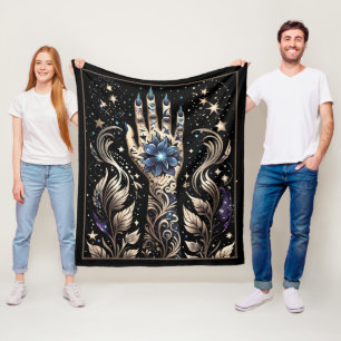 Couverture Polaire Tatouage Main Noir Et Or