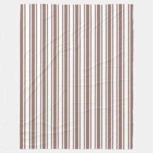 Couverture Polaire Taupe brun et blanc bonbons rayures
