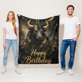 Couverture Polaire Taureau Joyeux Anniversaire Design Signe du zodiaq