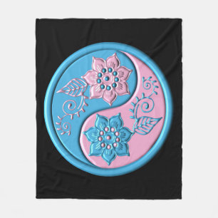 Couverture Polaire Teal & Pink Yin Yang