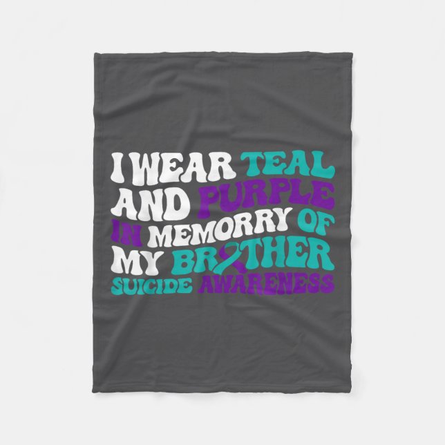 Couverture Polaire Teal Purple Ribbon Suicide Awareness Brother Aware (Devant)