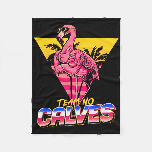 Couverture Polaire Team No Calves Flamant rose Gym Poids Bodybuil (Devant)