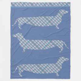 Couverture Polaire Teckels de plaid sur le bleu
