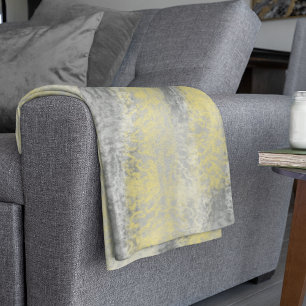 Couverture Polaire teintes douces Abstraites gris jaune
