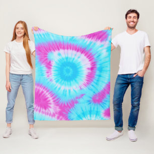 Couverture Polaire Teinture à tarte bleue et rose