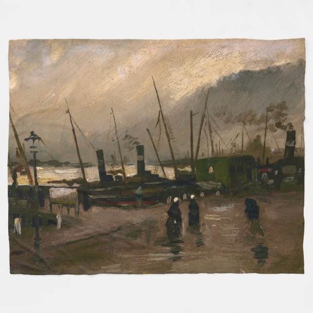 Couverture Polaire Tempête portuaire des pêcheurs d'Amsterdam par Vin (Devant (Horizontal))