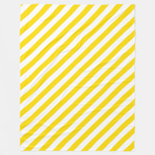 Couverture Polaire Tendance jaune blanc rayé Élégant Modèle grand