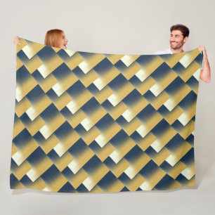 Couverture Polaire Tendance Marine bleu moutarde Jaune Motif élégan
