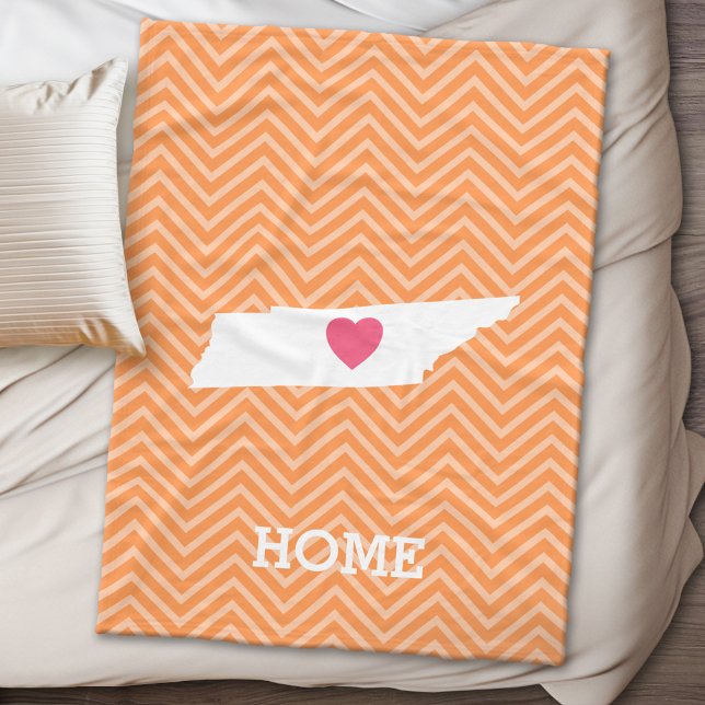 Couverture Polaire Tennessee Carte Accueil État Amour Facultatif Coeu (State Personalized Fleece Blanket)