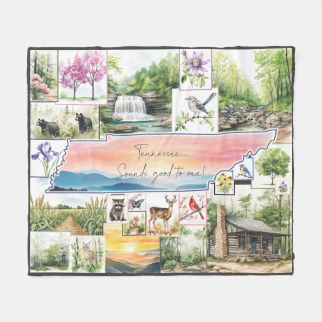 Couverture Polaire Tennessee Fleece Thailleur d'aquarelle (Devant (Horizontal))