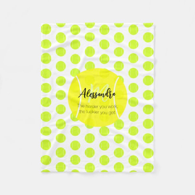 Couverture Polaire Tennis ball nom personnalisé & texte (Devant)