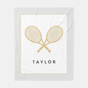 Couverture Polaire Tennis Cadeau Chic or et Black Custom