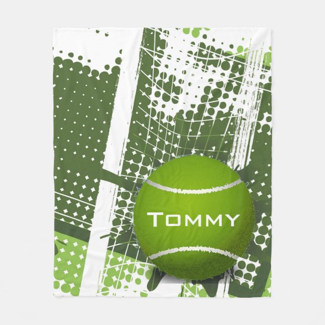 Couverture Polaire Tennis Design Fleece Blanche (Devant)