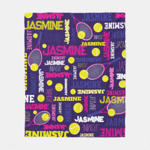 Couverture Polaire Tennis sports rose blanc bleu jaune