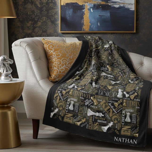 Couverture Polaire Termes et pièces d'échecs Argent et Or ID784 (Créateur téléchargé)