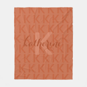 Couverture Polaire Terracotta Monogram Motif Nom du script