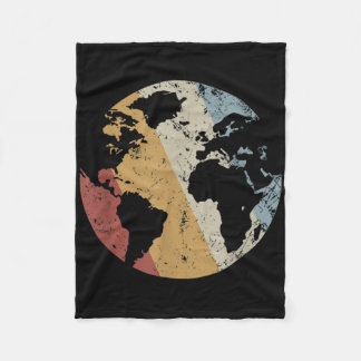 Couverture Polaire Terre Vintage style rétro Jour de la Terre