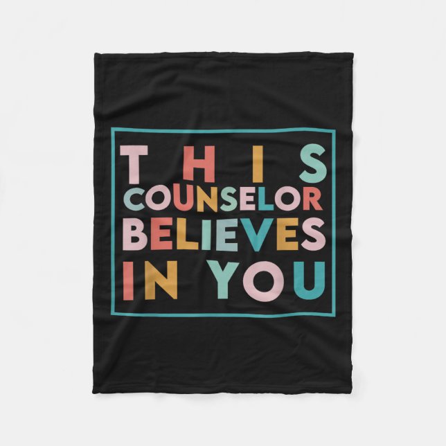 Couverture Polaire Testing Day Motivational This Counselor Believes I (Devant)