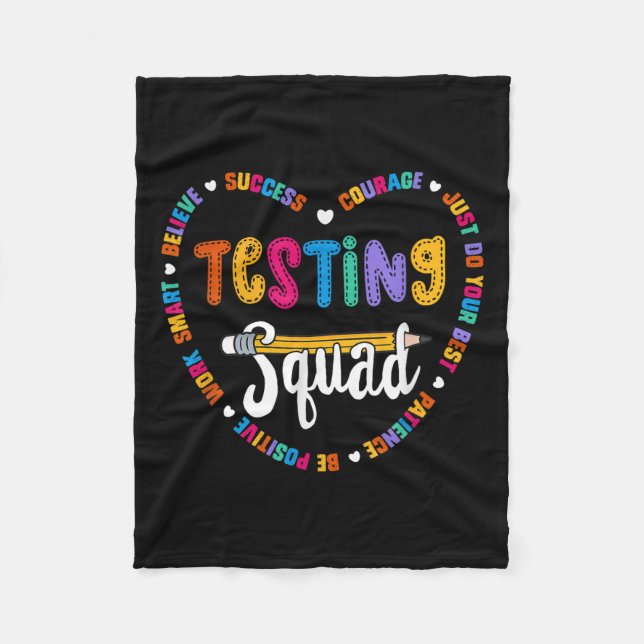 Couverture Polaire Testing Squad Motivational Test Day Words Heart Te (Devant)