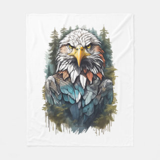 Couverture Polaire Tête d'aigle en forêt