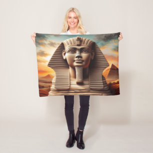 Couverture Polaire Tête de sphynx de Gizeh avec pyramides Voyage en E