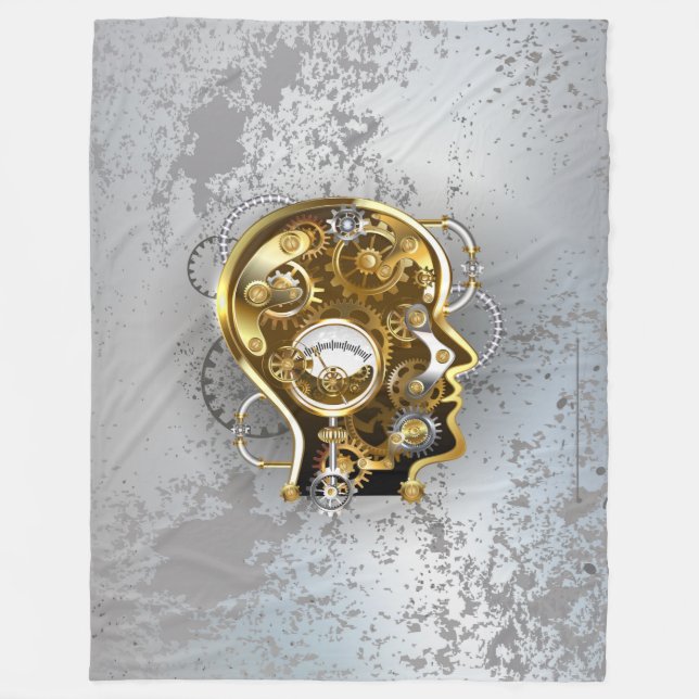 Couverture Polaire Tête de Steampunk avec manomètre (Devant)