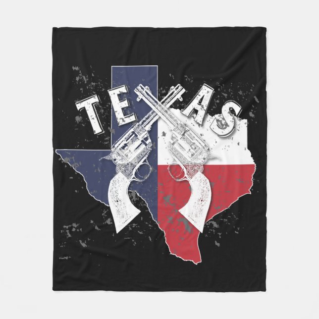 Couverture Polaire Texas State Souvenir Crossait Six Pistols De Tir (Devant)