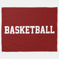 Texte BASKETBALL Blanc Gras Sur Rouge Profond Vint