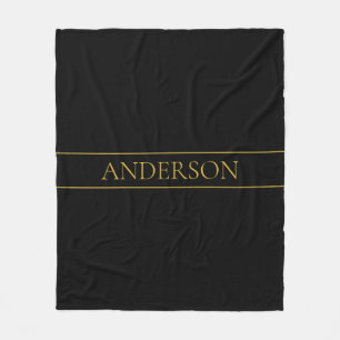 Couverture Polaire Texte et lignes Gold personnalisables